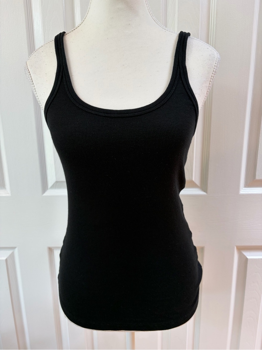 AYR Black The Sexy Flexy Ribbed Pima Cotton Tank Size M